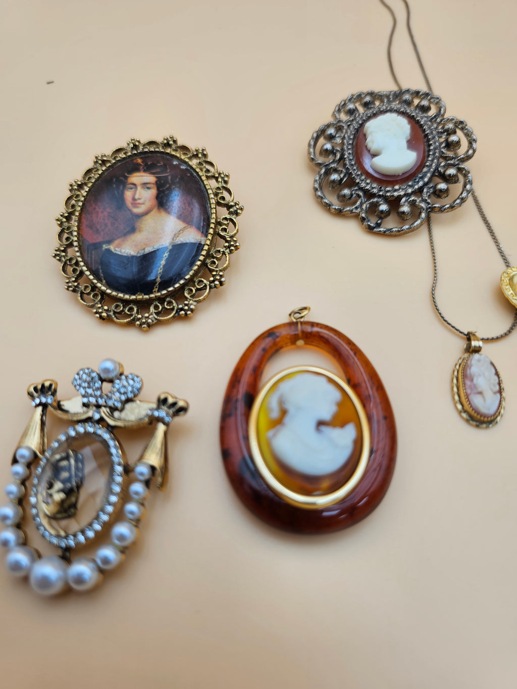 Lots of cameo jewelry