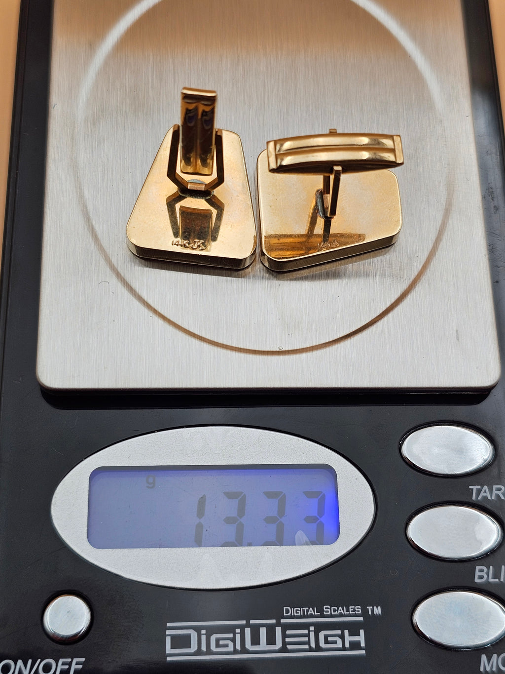 Vintage Jonas Koch 14K Two-Tone Gold Modernist Cufflinks, 13.33g