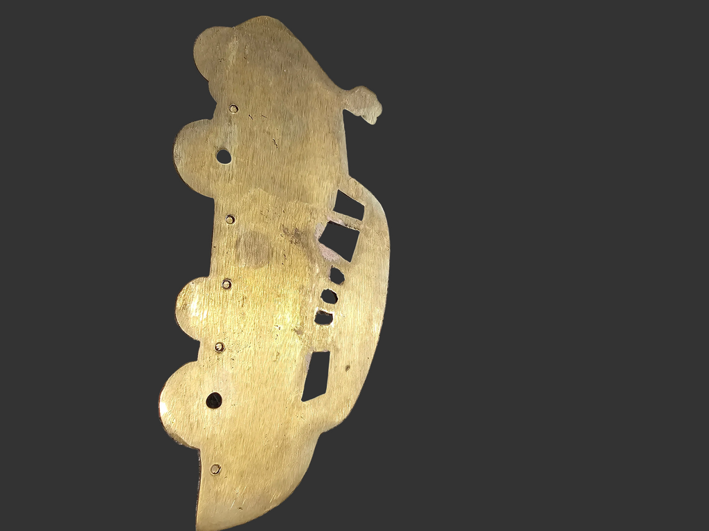 Vintage solid brass wall-mounted key holder shaped like a classic 1920s or1930 cars
