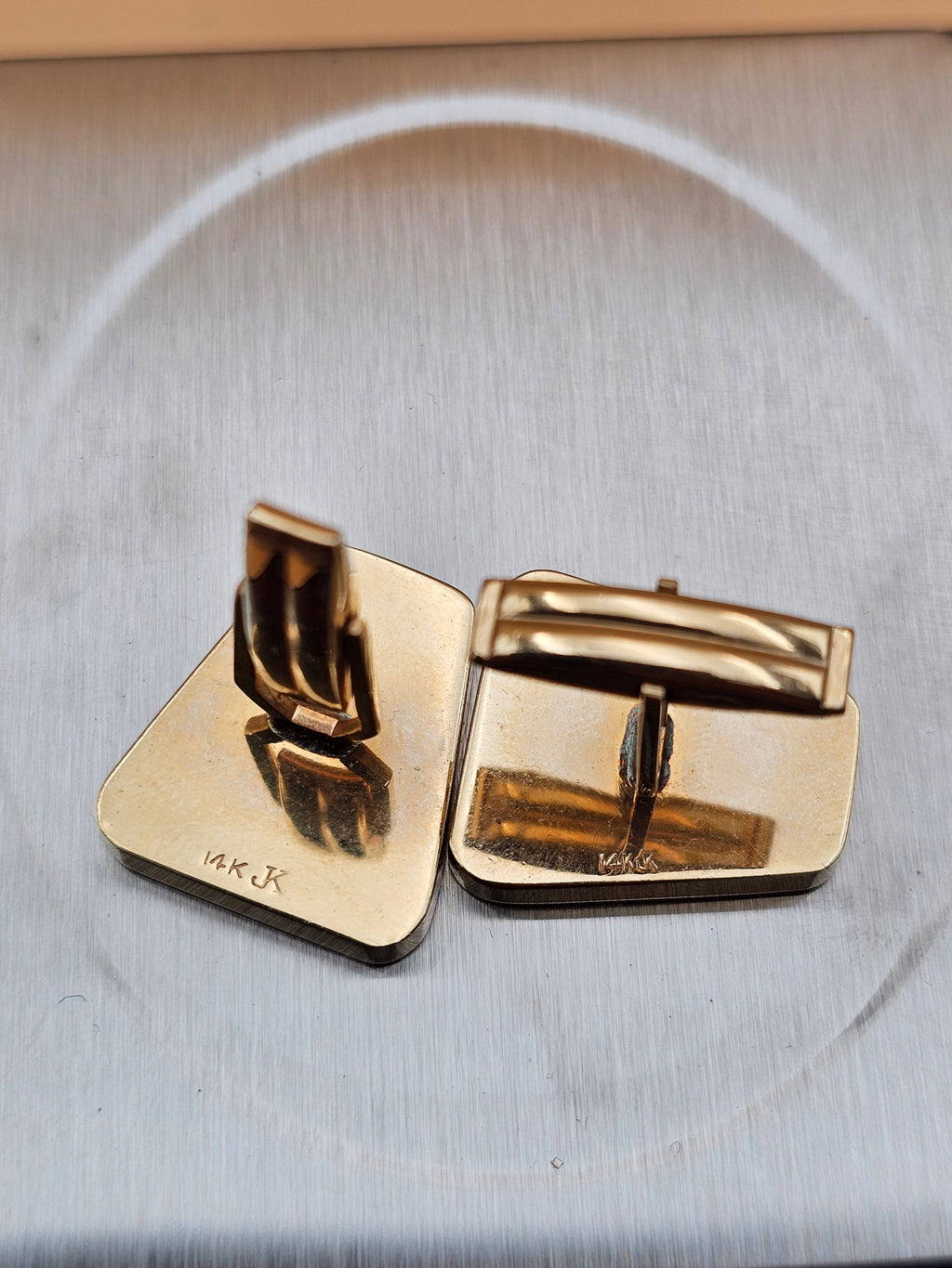 Vintage Jonas Koch 14K Two-Tone Gold Modernist Cufflinks, 13.33g